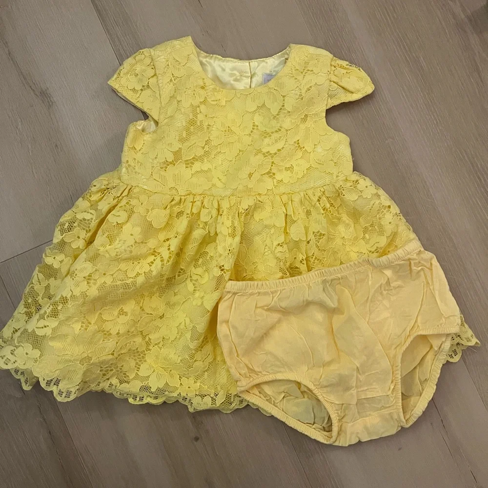 The Children’s Place Yellow Lace Dress with Bloomers